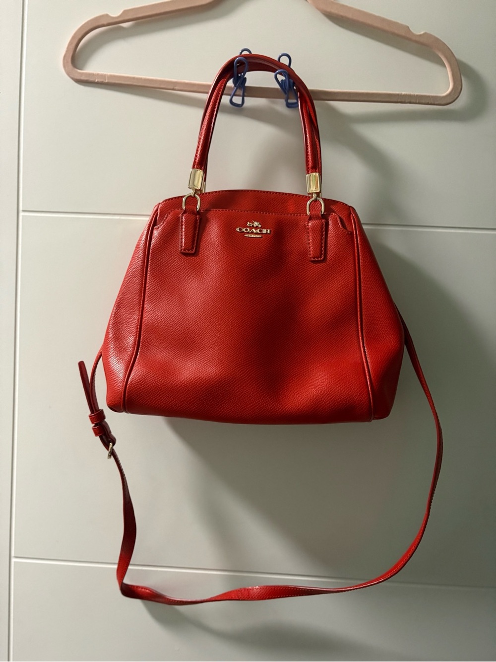 Coach Minetta Red Satchel Bag